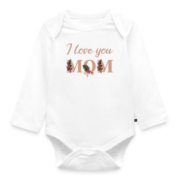 Je t'aime, maman - Body Bébé bio manches longues - blanc - Devant