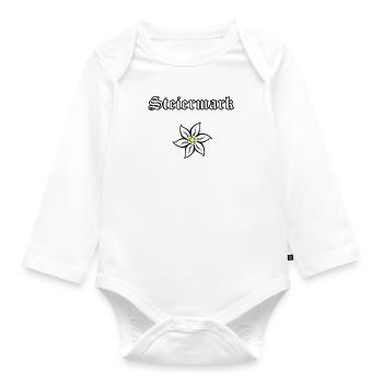 Edelweiß - Steiermark - Baby Bio-Langarm-Body - Weiß - Vorne