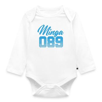 MINGA 089 | MÜNCHEN | GESCHENK - Baby Bio-Langarm-Body - Weiß - Vorne