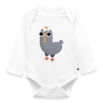 Taube - Baby Bio-Langarm-Body - Weiß - Vorne