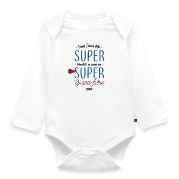 Super grand frère - Body Bébé bio manches longues - blanc - Devant
