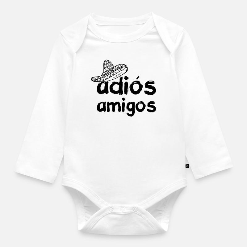 adiós amigos black - Body Bébé bio manches longues - blanc