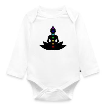 Buddha - Baby Bio-Langarm-Body - Weiß - Vorne