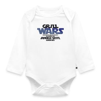 Grill Wars Grillen Grillmeister Hobby - Baby Bio-Langarm-Body - Weiß - Vorne