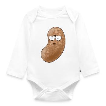 DisappointedBean - Organic Longsleeve Baby Bodysuit - white - Front