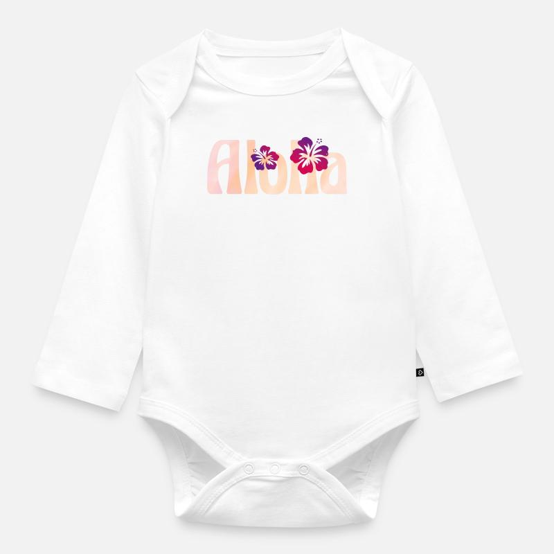 Aloha - Body Bébé bio manches longues - blanc