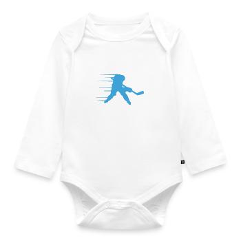 Eishockey - Baby Bio-Langarm-Body - Weiß - Vorne