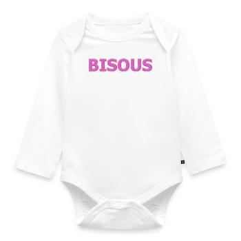 Küsse - Baby Bio-Langarm-Body - Weiß - Vorne