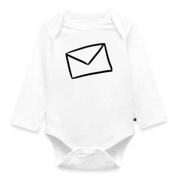 Brief Symbol Nachricht letter message Sendung - Baby Bio-Langarm-Body - Weiß - Vorne