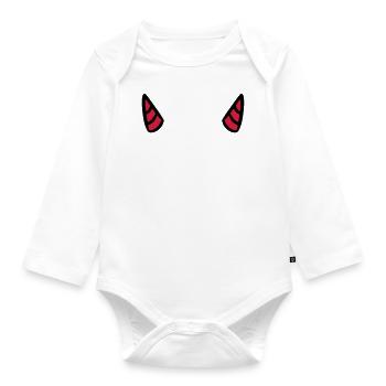 Teufelshörner teuflisch Teufel devil horn evil - Baby Bio-Langarm-Body - Weiß - Vorne