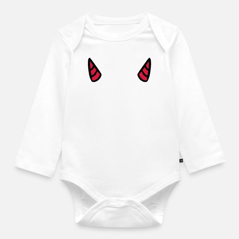 Devil's horn devil devil horn evil - Organic Longsleeve Baby Bodysuit - white