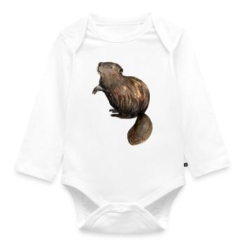 Bieber - Baby Bio-Langarm-Body - Weiß - Vorne