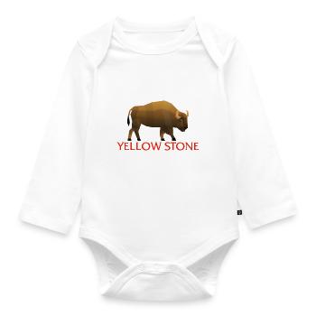 Yellowstone National Park, Yellowstone National - Organic Longsleeve Baby Bodysuit - white - Front