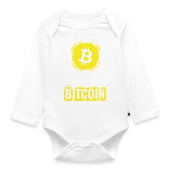 Bitcoin crypto-monnaie T-shirt - Body Bébé bio manches longues - blanc - Devant