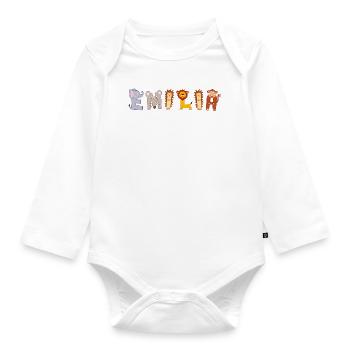 Emilia - Baby Bio-Langarm-Body - Weiß - Vorne