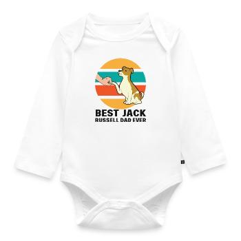 Jack Russel Papa - Baby Bio-Langarm-Body - Weiß - Vorne