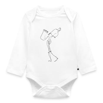 Saxophonist - Baby Bio-Langarm-Body - Weiß - Vorne