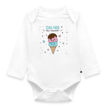 Oh mein Eis - Baby Bio-Langarm-Body - Weiß - Vorne