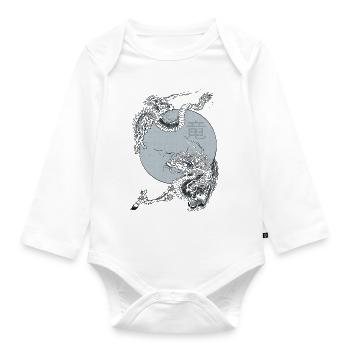 Japanese Dragon - Baby Bio-Langarm-Body - Weiß - Vorne