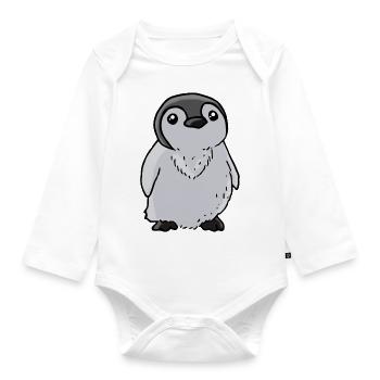 Bébé pingouin - Body Bébé bio manches longues - blanc - Devant