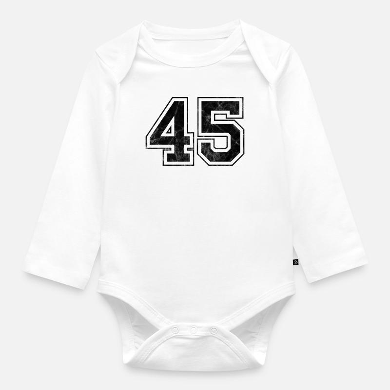 Numéro 45 - Body Bébé bio manches longues - blanc