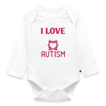 Ich liebe jemanden mit Autismus - Baby Bio-Langarm-Body - Weiß - Vorne