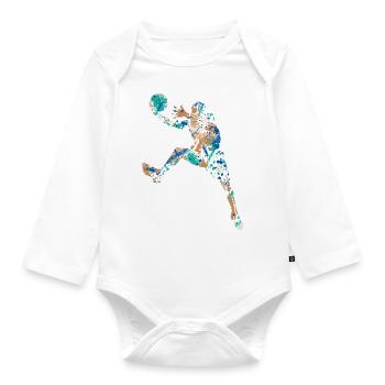 Basket-ball - Body Bébé bio manches longues - blanc - Devant