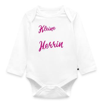 Kleine Bauherrin Spruch Baustelle Hausbau Mädchen - Baby Bio-Langarm-Body - Weiß - Vorne