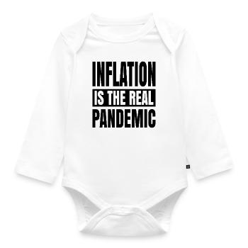Inflation ist die echte Pandemie - Baby Bio-Langarm-Body - Weiß - Vorne