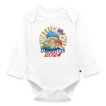 DeSantis 2024 Shirt, Mushroom Tee, America - Organic Longsleeve Baby Bodysuit - white - Front