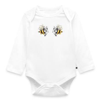 boo bees blank - Baby Bio-Langarm-Body - Weiß - Vorne