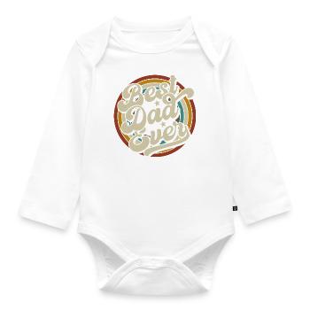 Meilleur papa de tous les temps Meilleur cadeau de fête des pères - Body Bébé bio manches longues - blanc - Devant