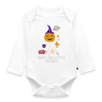 happy hallowwen teacher _ halloween professeur - Body Bébé bio manches longues - blanc - Devant