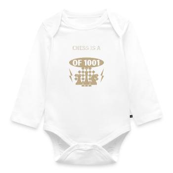 Schach ist ein Märchen von 1001 Fehlern - Baby Bio-Langarm-Body - Weiß - Vorne