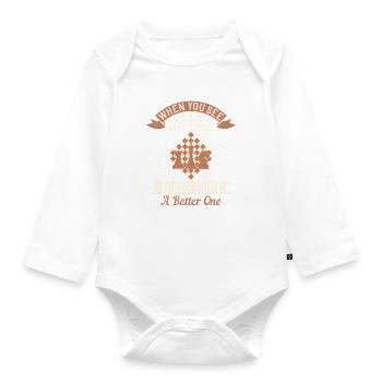 Wenn Sie einen guten Zug sehen, suchen Sie nach einem besseren - Baby Bio-Langarm-Body - Weiß - Vorne