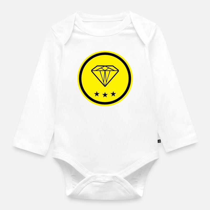 Diamant Symbol - Baby Bio-Langarm-Body - Weiß