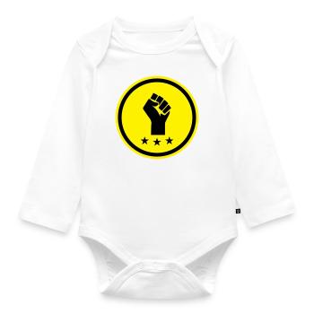 Hand Faust - Baby Bio-Langarm-Body - Weiß - Vorne