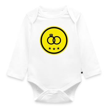 Wedding Rings Ring Wedding - Organic Longsleeve Baby Bodysuit - white - Front