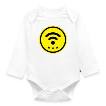 Wlan Internet - Baby Bio-Langarm-Body - Weiß - Vorne