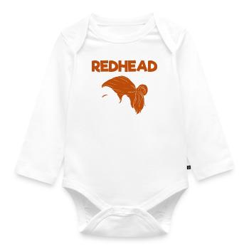 Redhead My Very Own Warning Label Rothaarige - Organic Longsleeve Baby Bodysuit - white - Front