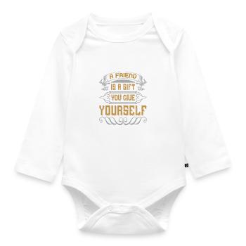 Un ami est un cadeau que vous vous offrez - Body Bébé bio manches longues - blanc - Devant