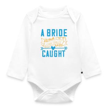 A bride should look chaste—not caught 01 - Organic Longsleeve Baby Bodysuit - white - Front