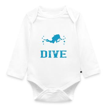 Bringen Sie niemals einem Fisch das Tauchen bei - Baby Bio-Langarm-Body - Weiß - Vorne