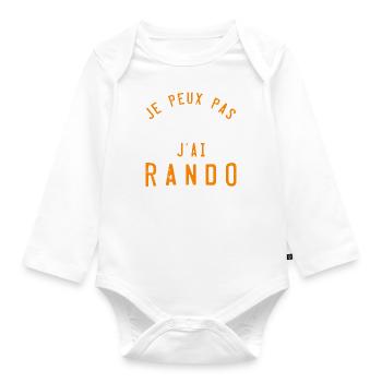 JE PEUX PAS J'AI RANDO - Body Bébé bio manches longues - blanc - Devant