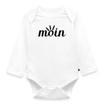 Moin Nordsee und Ostsee Fan - Baby Bio-Langarm-Body - Weiß - Vorne