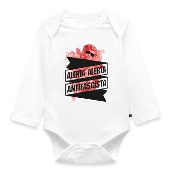 ANTIFA antifaschistisch Engel - Baby Bio-Langarm-Body - Weiß - Vorne