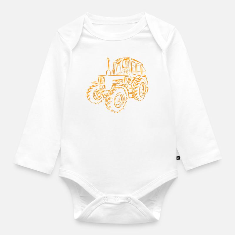 Traktor Belarus MTS 82 - Baby Bio-Langarm-Body - Weiß