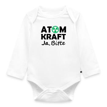 Atomkraft, Ja bitte, Ja zu Kernenergie - Baby Bio-Langarm-Body - Weiß - Vorne