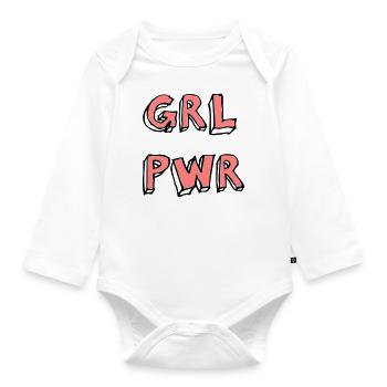 girl power - Baby Bio-Langarm-Body - Weiß - Vorne