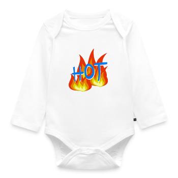 Flammes chaudes - Body Bébé bio manches longues - blanc - Devant
